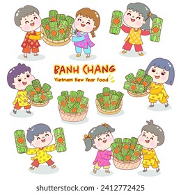 Set Vietnam New Years Vector.