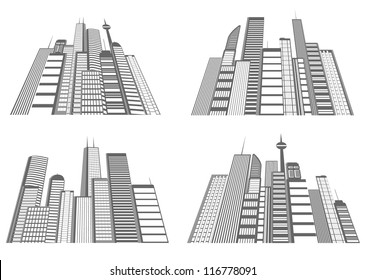 set of views of large city
