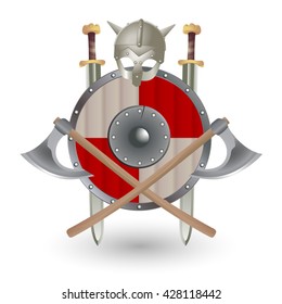 Set Viking Equipment Shield Sword Ax Stock Vector (Royalty Free ...