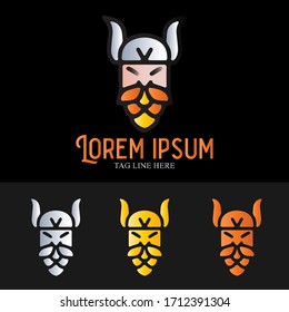 ESTABLEZCA LA PLANTILLA DE DISEÑO DE LOGOTIPO VIKING. MINIMALISTA MODERNO, ESTILO HIPSTER Y DISEÑO SENCILLO Y ELEGANTE. VECTOR PREMIUM