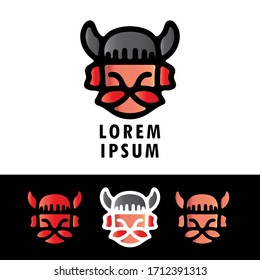 ESTABLEZCA LA PLANTILLA DE DISEÑO DE LOGOTIPO VIKING. MINIMALISTA MODERNO, ESTILO HIPSTER Y DISEÑO SENCILLO Y ELEGANTE. VECTOR PREMIUM