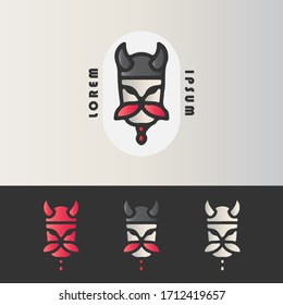 Set Viking Logo design template. Modern minimalist, flat, hipster style.Simple elegant design. Premium Vector