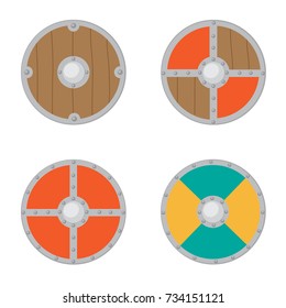 Set of viking shields.Vector illustration 