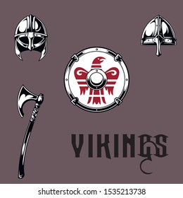 Set of vikings stuff. Can be used for t-shirts