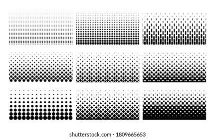 Set of Vintage Abstract Halftone Backgrounds. Vector Illustration.