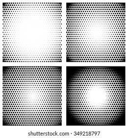 Set of Vintage Abstract Halftone Backgrounds. Vector Illustration.