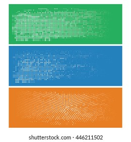 Set of Vintage Abstract Halftone Backgrounds. Vector Illustration. Radial and Linear Halftone.