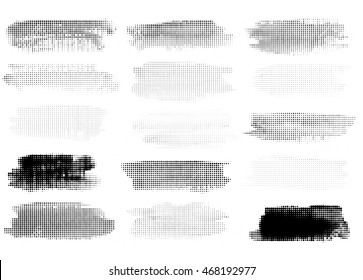 Set of Vintage Abstract Halftone Backgrounds. Vector Illustration. Radial and Linear Halftone.