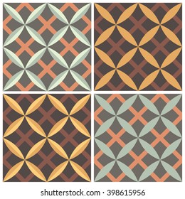 Set of Vintage abstract pattern / Geometric vector background.