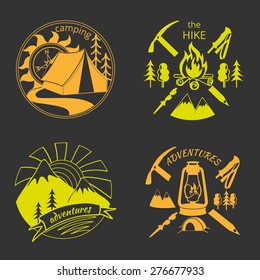 Set of vintage adventure labels, excellent vector illustration, EPS 10