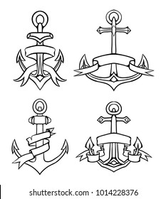 Marine Nautical Themed Ships Anchor Icons Stock Vector (Royalty Free ...