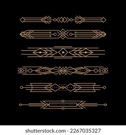 Set of Vintage Art Deco Icon Line