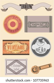 Set of vintage art deco labels, scalable and editable vector illustrations