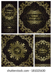 Set of vintage backgrounds. Background with a frame. Retro style       