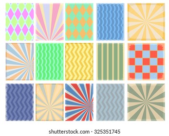 set of vintage backgrounds of different shapes