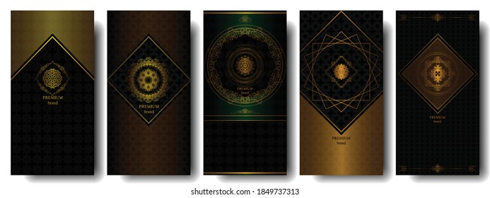 Set von Vintage-Hintergründen mit Rahmen. Luxuriöses Design. Kann als Zertifikat verwendet werden