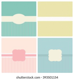 Set of vintage backgrounds and labels to place text inside. Vector illustration