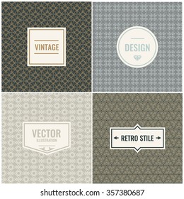 Set of Vintage backgrounds for Luxury banners, logo or promotional products. Vector Illustration Template.