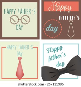 Set of vintage backgrounds with some elements for father's day. Vector illustration