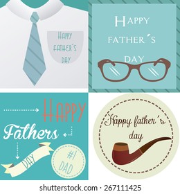 Set of vintage backgrounds with some elements for father's day. Vector illustration