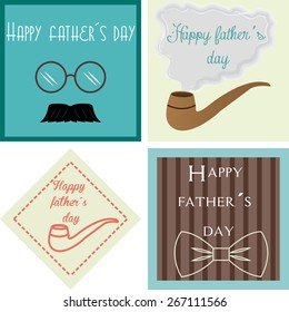 Set of vintage backgrounds with some elements for father's day. Vector illustration