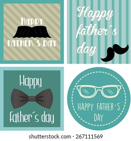 Set of vintage backgrounds with some elements for father's day. Vector illustration