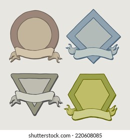 set of vintage badge