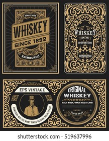 Set of Vintage badge for whiskey packing