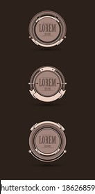 Set of vintage badges. 