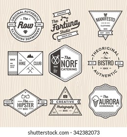 Set of vintage badges, banners, label, ribbon and logo template vector for business and shop