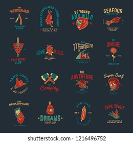 Set of vintage badges design vector