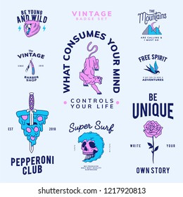 Set of vintage badges design vector
