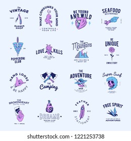 Set of vintage badges design vector