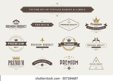Set of vintage  badges and labels