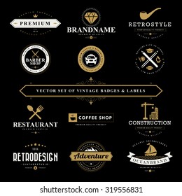 Set of vintage  badges and labels 