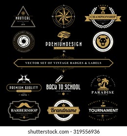 Set of vintage  badges and labels 
