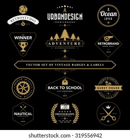 Set of vintage  badges and labels 