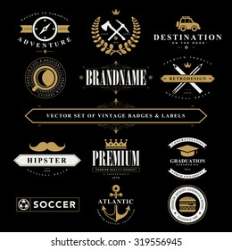Set of vintage  badges and labels 