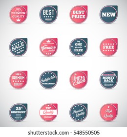 Set of vintage badges and labels