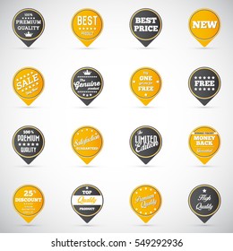 Set of vintage badges and labels