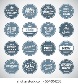 Set of vintage badges and labels