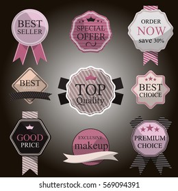 Set of vintage badges and labels 