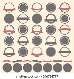 Set of vintage badges, labels and logo template. Vector design elements. Vector illustration