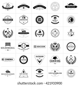 Set of vintage badges and labels.Vector eps 10