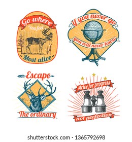 Set of vintage badges vector