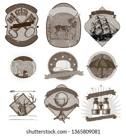 Set of vintage badges vector