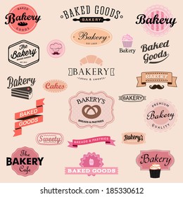 Set of vintage bakery badges and labels 