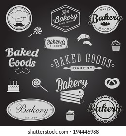 Set of vintage bakery badges and labels 