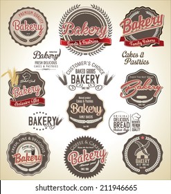 Set of vintage bakery labels