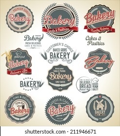 Set of vintage bakery labels